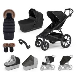 THULE Dvojkombinace 9v1 Urban Glide 4-wheel + Bassinet + příslušenství 2024 + zimní set Cottonmoose