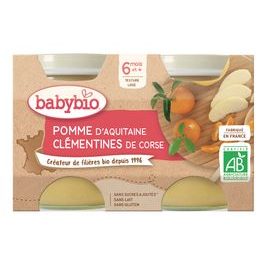 BABYBIO jablko s klementinkami 2x130 g