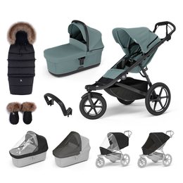 THULE Dvojkombinace 9v1 Urban Glide 3 + Bassinet + příslušenství 2024 + zimní set Cottonmoose