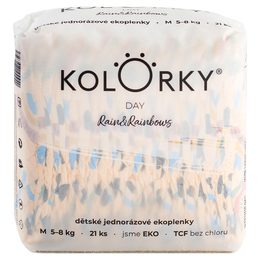 Kolorky DAY déšť a duhy M (5-8 kg) 21 ks jednorázové eko plenky