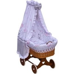 Scarlett Proutěný košík na miminko s nebesy Scarlett Gusto růžová