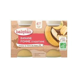 BABYBIO banán jablko 2x130 g