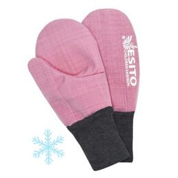 ESITO Zimní palcové rukavice softshell s beránkem Antique Pink