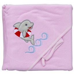 Scarlett Froté ručník s kapucí Delfín růžová