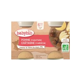 BABYBIO jablko s kaštanovým pyré 2x130 g