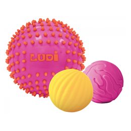 Ludi Senzorické míčky 3ks růžové