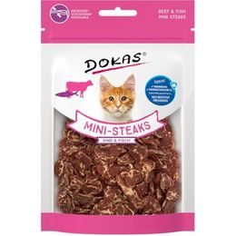 Dokas Dokas - Hovězí a treska mini steaky pro kočky 25 g