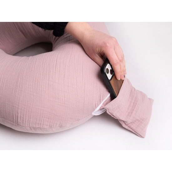 Babymatex Kojící polštář miniRELAX MUSLIN 150 cm s kapsou na mobil - 12