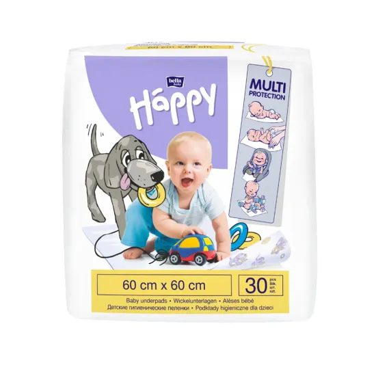 Bella Baby HAPPY Dětské hygienické podložky 60x60cm 30ks