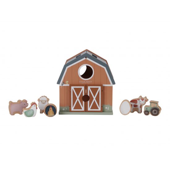 Little Dutch Domek s vkládacími tvary dřevěný Farma