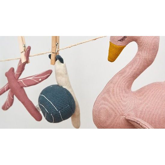 Lässig Knitted Toy with Rattle/Crackle Little Water swan