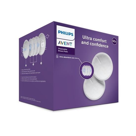 Philips AVENT Chránič bradavek - small 2 ks + ster.krabička + Prsní vložky jednorázové 60 ks