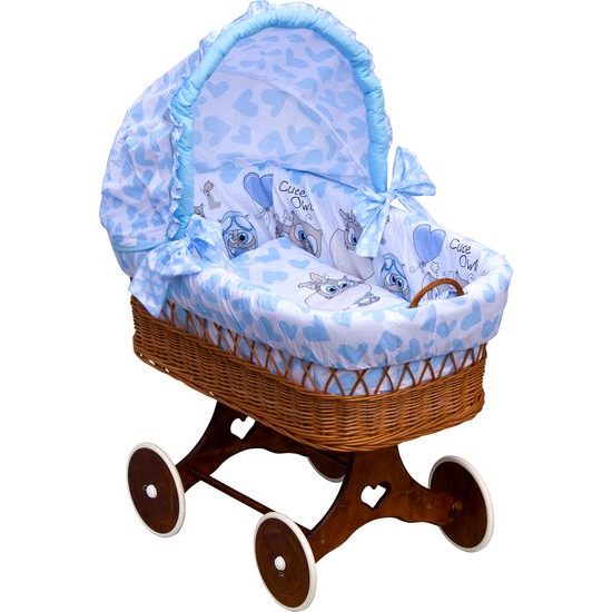 Scarlett Proutěný košík na miminko s boudičkou Scarlett Kulíšek modrá