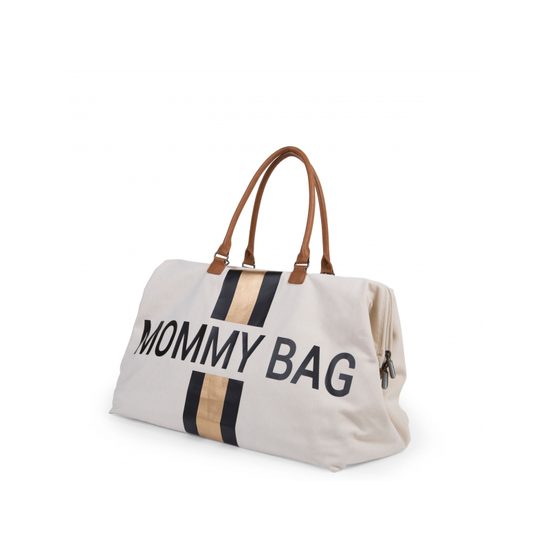 Childhome Přebalovací taška Mommy Bag Big Off White / Black Gold