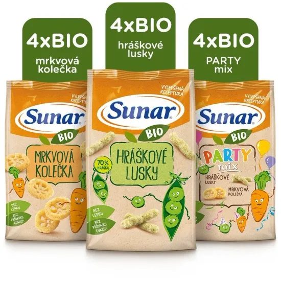 Sunar BIO křupky mix karton 12x 45g