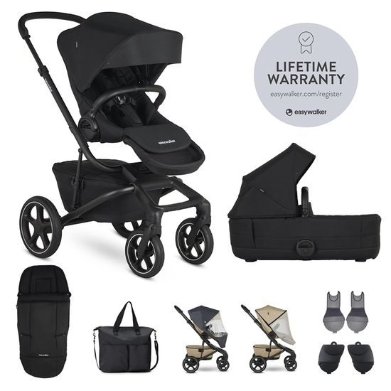 Easywalker Jimmey AIR Set XXL Pepper Black s příslušenstvím