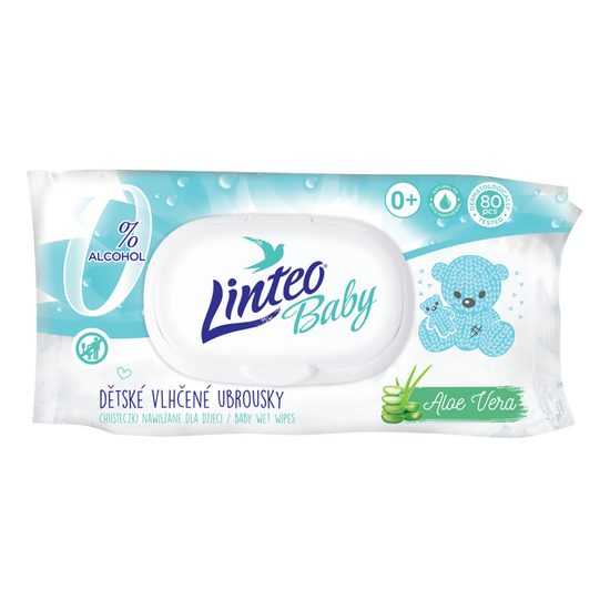 LINTEO BABY Vlhčené ubrousky s aloe vera 80ks