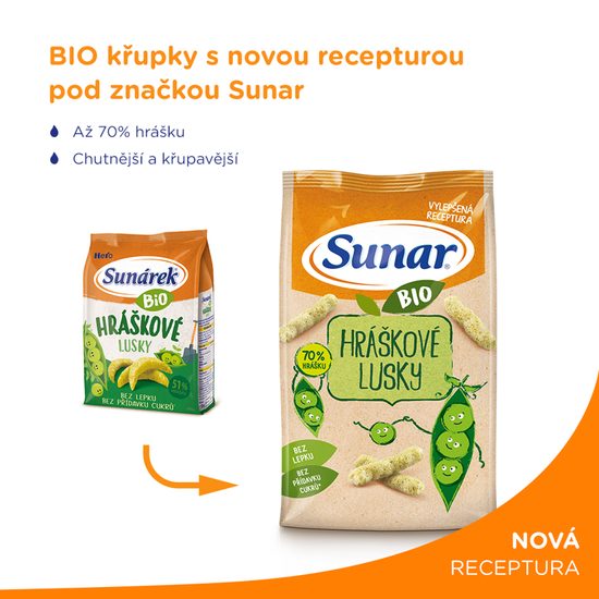 Sunar BIO Křupky Hráškové lusky 45g