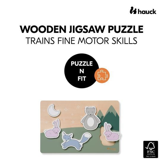 Hauck dřevěné Puzzle vkládací Puzzle N Fit Forest