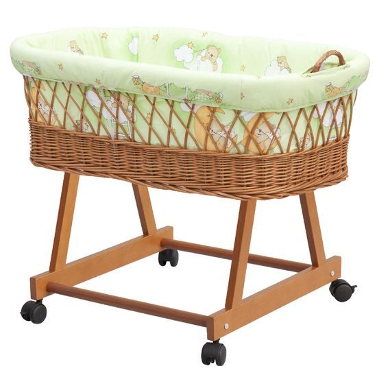 Scarlett Proutěný košík na miminko Mráček zelená