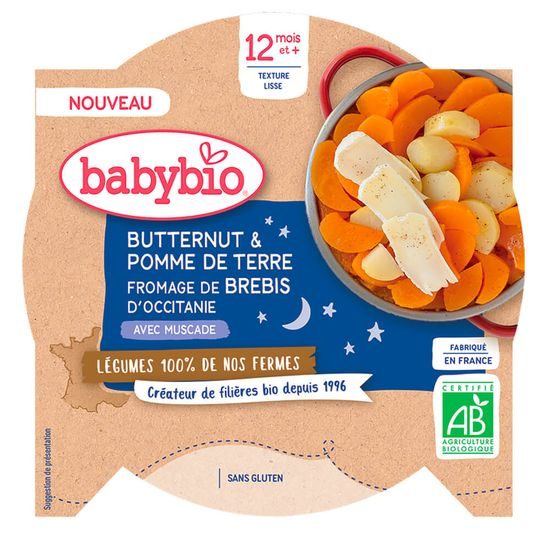 BABYBIO brambory máslová dýně ovčí sýr 230 g