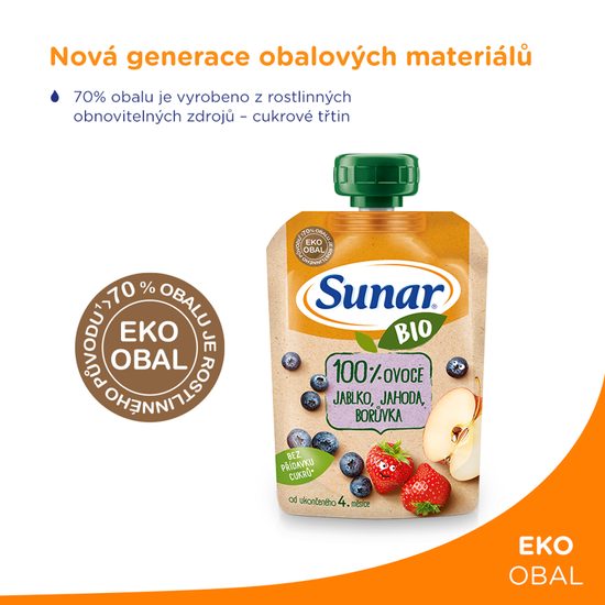 Sunar BIO kapsička Jablko, jahoda, borůvka 100g