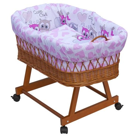 Scarlett Proutěný košík na miminko Kulíšek růžová