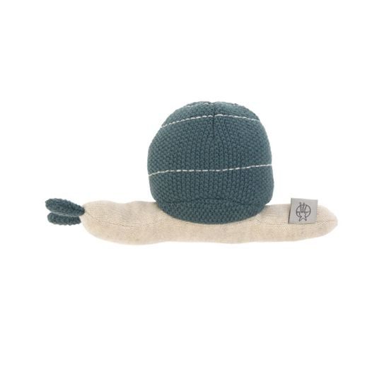 Lässig Knitted Toy with Rattle Garden Explorer snail blue