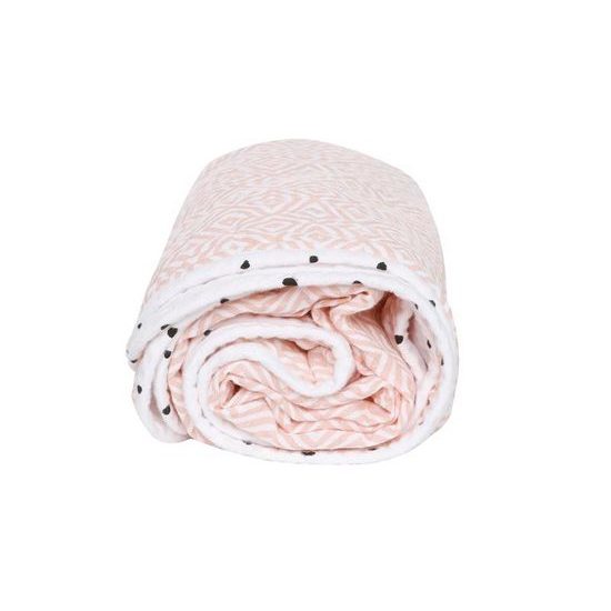 Motherhood Deka bavlněná mušelínová dvouvrstvá Pre-Washed Pink Squares 95x110cm
