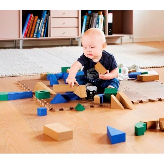 BabyDan Soft Blocks měkké hrací kostky, modrá/zelená