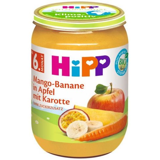 HIPP BIO Jablko s banánem, mangem a mrkví 190g
