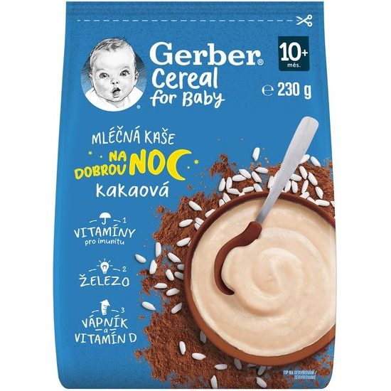 Gerber Cereal Mléčná kaše na dobrou noc kakaová 230g