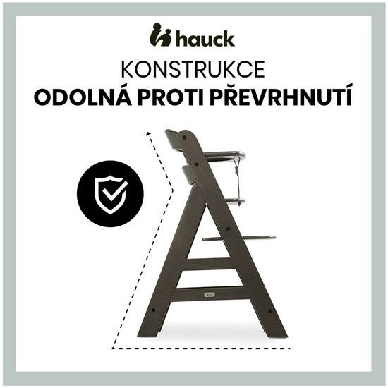 Hauck Alpha+ Select dřevěná židle, charcoal