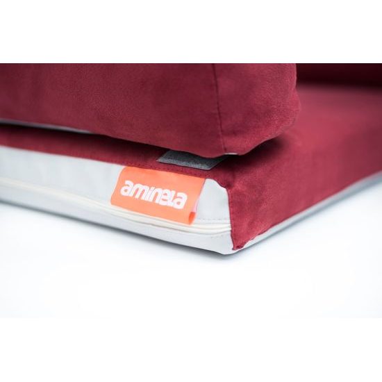 Aminela pelíšek s okrajem 100x70cm Half and Half červená/světle šedá + čistící ubrousky ZDARMA