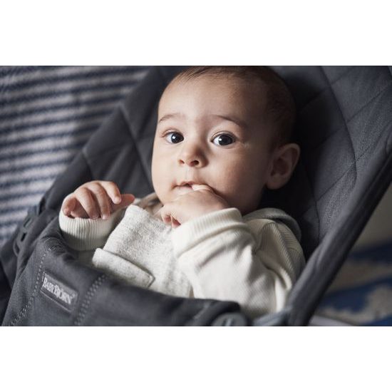 BABYBJÖRN Lehátko Bouncer Bliss Anthracite cotton, tmavě šedá konstrukce