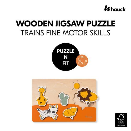 Hauck dřevěné Puzzle vkládací Puzzle N Fit Safari