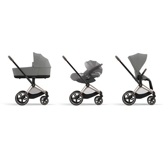 Cybex Priam 4.0 2023 sada Comfort 5v1 Rose Gold podvozek + Potah sezení + korba Lux + Cloud T Plus + Base T