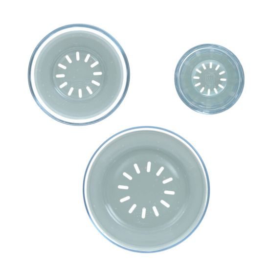 Lässig Dish Set Glass/Silicone blue