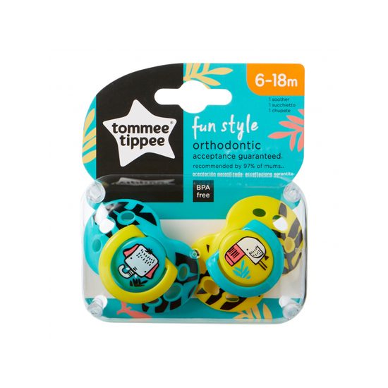 Tommee Tippee Šidítko C2N silikon Fun 2ks 6-18m