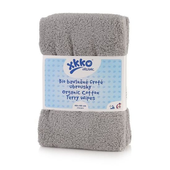Kikko Organic BIO bavlněné froté ubrousky Organic 40x40 Grey