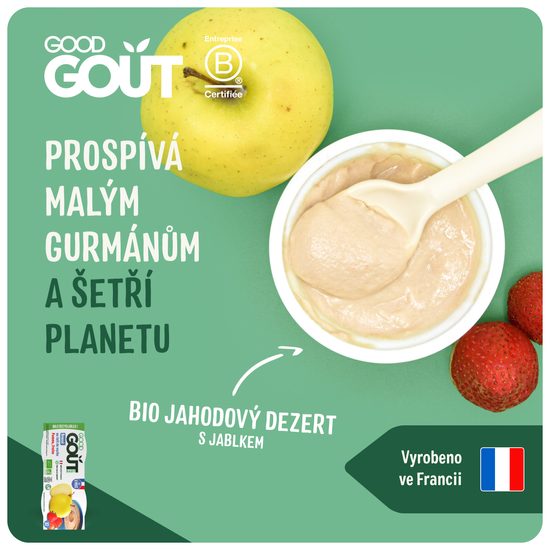 Good Gout BIO Jahodový dezert s jablkem (2x100 g)