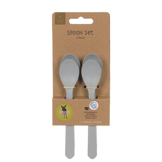 Lässig Spoon Set Geo 4pc grey-blue