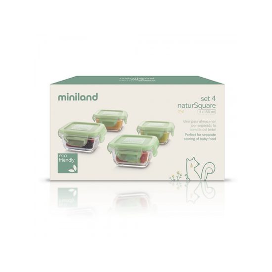 Miniland Misky na jídlo hermetické Natur veverka 4 ks