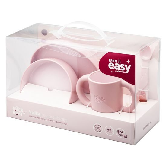 Interbaby JÍDELNÍ SET silikonový - růžový