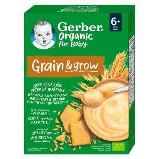 Gerber Organic Nemléčná kaše s příchutí sušenky 200g