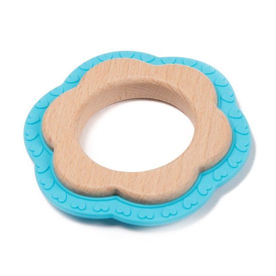 Bo Jungle kousátko B-TEETHER FLOWER WOOD Blue