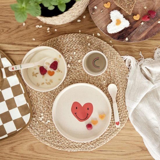 Lässig Dish Set PP/Cellulose Happy Rascals Heart lavender