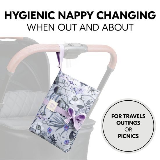 Hauck Cestovní taška na plenky CHANGE N WALK s přebalovací podložkou Floral Grey