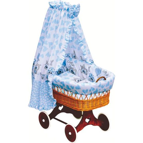 Scarlett Proutěný košík na miminko s nebesy Scarlett Kulíšek modrá