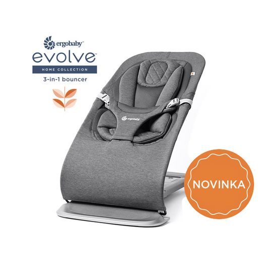 Ergobaby EVOLVE jídelní židle 2v1 Natural Wood + ZDARMA lehátko Charchoal grey